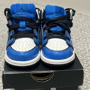 Jordan Kids Blue, White & Black High-Top Sneakers